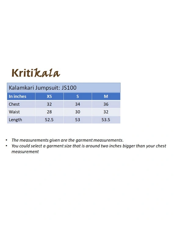 Kalamkari cotton Yellow striped jumpsuit : JS100A-M-4