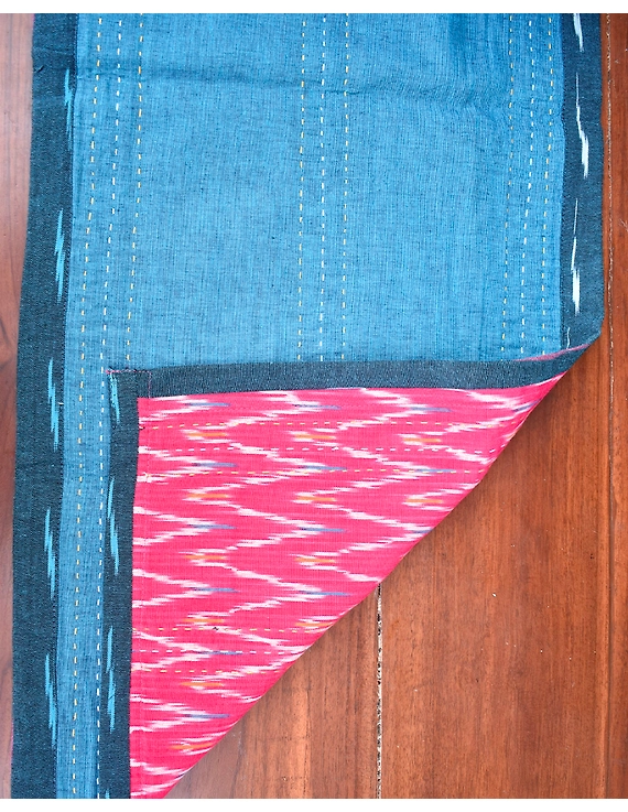 Blue And Pink Reversible Ikat Table Runners : HTR01-13 x 72-2