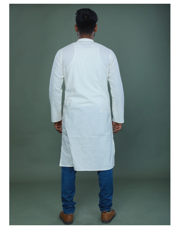 GENTS MUSLIN LONG KURTA WITH HAND EMBROIDERY : GT440A-L-2