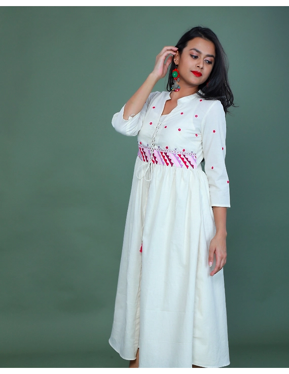 APPLIQUE WORK LONG JACKET DRESS WITH MATCHING INNER: LD710A-S-1
