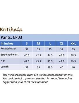 Narrow Fit Pants in Red  Kalamkari Cotton: EP03A-XL-3-sm