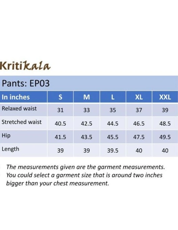 Narrow Fit Pants in Brown Kalamkari Cotton: EP03C-XL-3