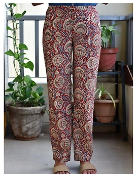 Narrow Fit Kalamkari Pants: EP03-EP03Al-XXL-sm