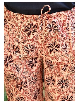Narrow Fit Kalamkari Pants: EP03-Beige-M-3-sm