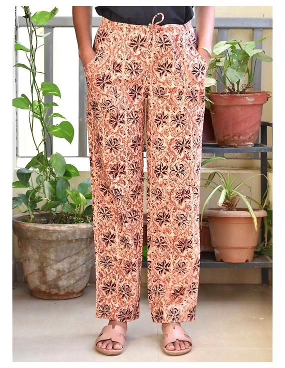 Narrow Fit Kalamkari Pants: EP03-EP03Bl-XXL