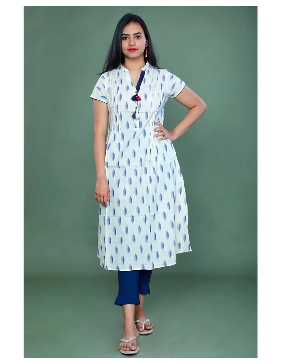 Casual dress with pintucks and tassels : LD340-White-XL-2