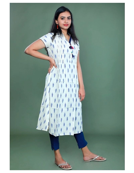 Casual dress with pintucks and tassels : LD340-White-XXL-3