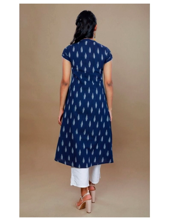 Casual dress with pintucks and tassels : LD340-Blue-M-3