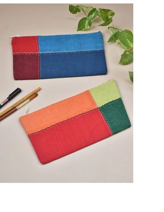 MULTICOLOUR PENCIL POUCH WITH GREEN TONES: PPE02-4