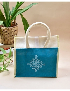 BLUE JUTE LUNCH BAG: MSL02-MSL02-sm