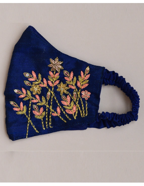Pure silk mask with zardosi hand embroidery: ZM1-ZM1B