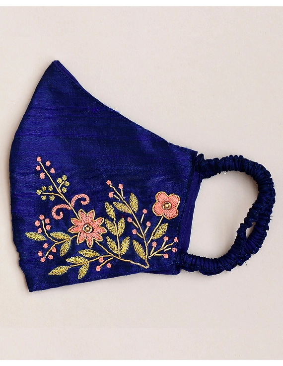 Pure silk mask with zardosi hand embroidery: ZM2-ZM2B