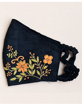 Pure silk mask with zardosi hand embroidery: ZM2-ZM2A-sm
