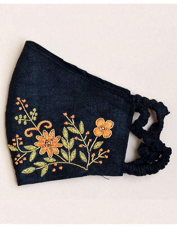 Pure silk mask with zardosi hand embroidery: ZM2-ZM2A