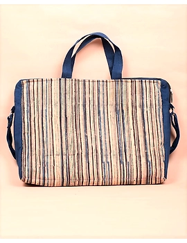 Kalamkari Laptop bag With Cross Body Strap - Blue : LBM01-2-sm
