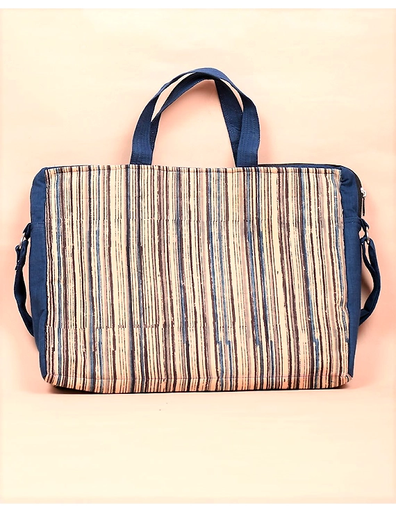 Kalamkari Laptop bag With Cross Body Strap - Blue : LBM01-2