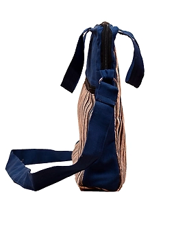 Kalamkari Laptop bag With Cross Body Strap - Blue : LBM01-3-sm