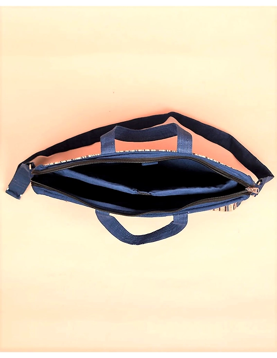 Kalamkari Laptop bag With Cross Body Strap - Blue : LBM01-4