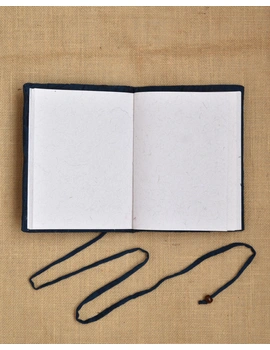 Indigo Silk covered hand made paper diary-STH03-4-sm