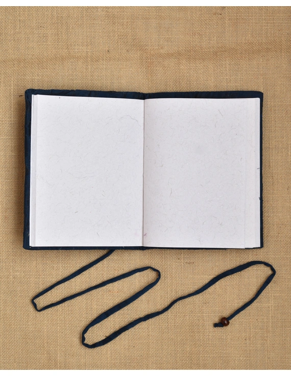 Indigo Silk covered hand made paper diary-STH03-4