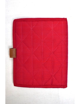 Red Silk covered handmade paper journal with reusable sleeve-STJ08-2-sm