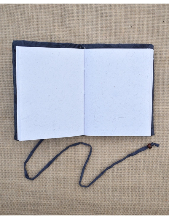 Grey Silk covered hand made paper diary-STH05-2
