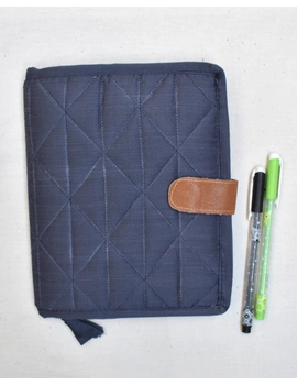 Grey Silk covered handmade paper journal with reusable sleeve-STJ09-STJ09A-G-sm