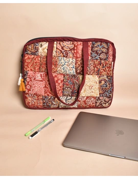 Patchwork quilted laptop bag - maroon : LBP02-LBP02-sm