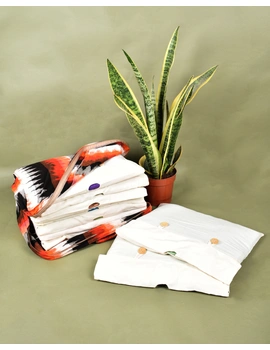 Saree storage bag in ikat cotton with set of ten saree sleeves : MSK01G-2-sm