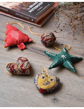 Christmas decorations set - star, heart, ball, tree -8 assorted fabric toys - HWD10A-HWD10AG-sm