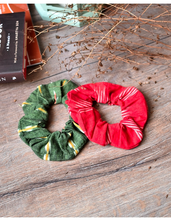 Ikat Scrunchies - set of two ( Assorted ): WAK02A-2