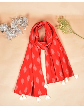 Red Ikat Stole or Ikkat Scarf For Women - WAS02B-WAS02B-sm