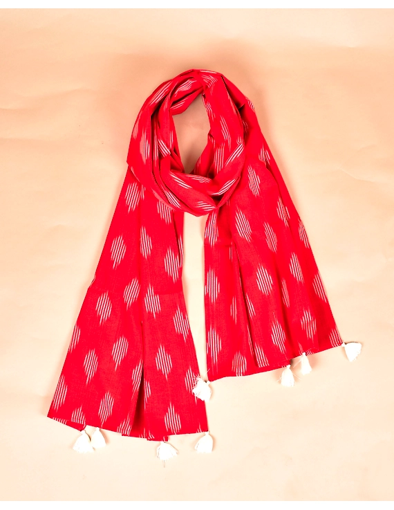 Red Ikat Stole or Ikkat Scarf For Women - WAS02B-3