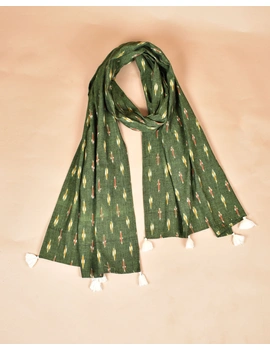 Green Ikat Stole or Ikkat Scarf For Women - WAS02A-3-sm