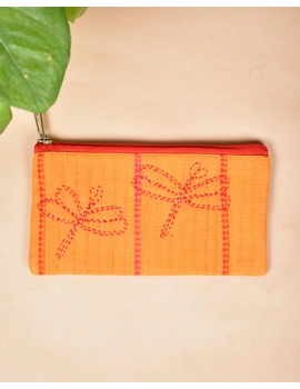 Yellow Pencil pouch with hand embroidery - PPH02A-1-sm