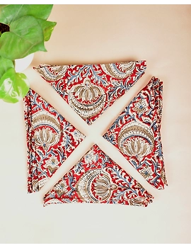 Blue cotton embroidered table Napkins : HTN07A-Four-1-sm
