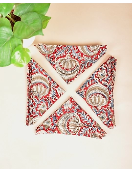 Blue cotton embroidered table Napkins : HTN07B-HTN07B04-sm