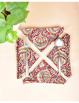 Blue cotton embroidered table Napkins : HTN07B-Four-1-sm