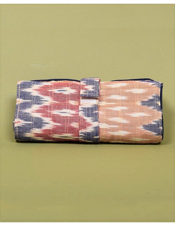 Folding toiletry pouch in pink ikat: VKR01B-4