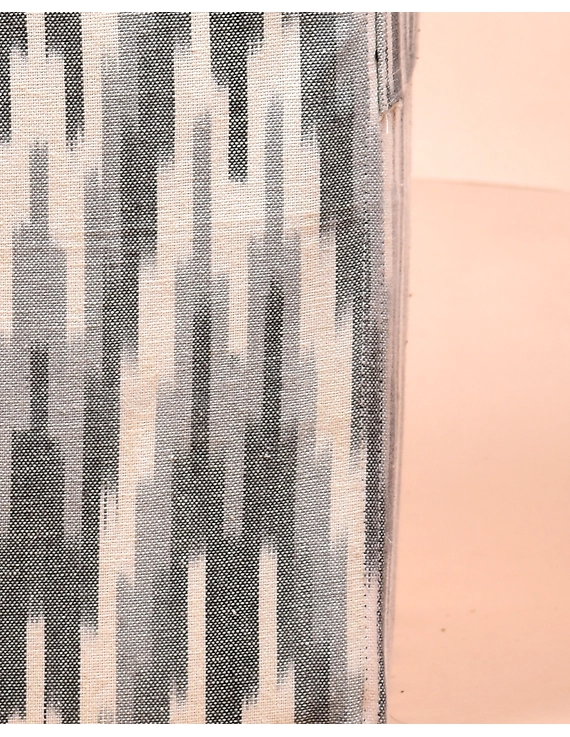 Foldable stationary basket in grey ikat: STF01A-3
