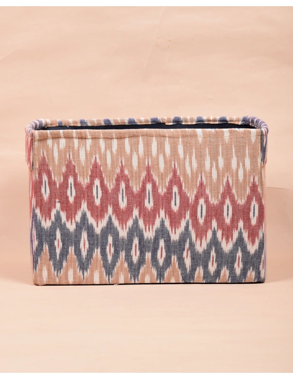 Foldable stationary basket in pink ikat: STF01B-1