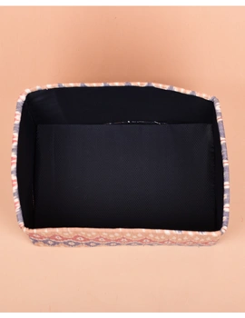Foldable stationary basket in pink ikat: STF01B-3-sm