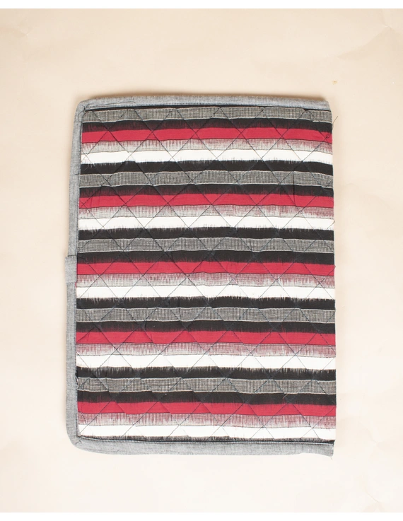 Red and white IKAT STRIPES FILE FOLDER: SFB01-2