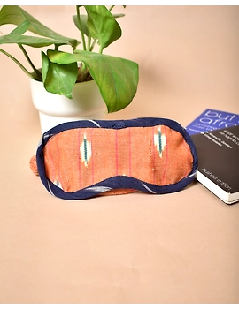 Travel eye mask in brown ikat: VKE01B-1-sm