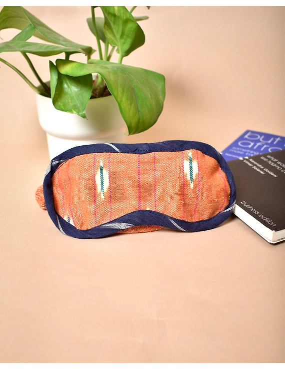 Travel eye mask in brown ikat: VKE01B-1