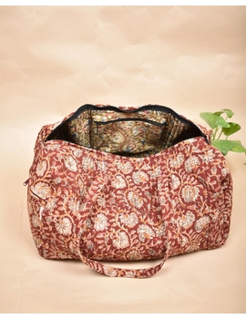 Overnight duffel bag in brown kalamkari : VBS01C-1-sm