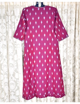 Purple ikat jacket dress with matching handloom inner dress: LD560A-M-1-sm