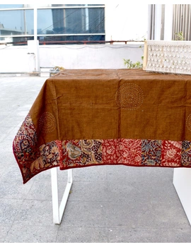 Square reversible patchwork table cloth in red and maroon : TBCS01L-1-sm