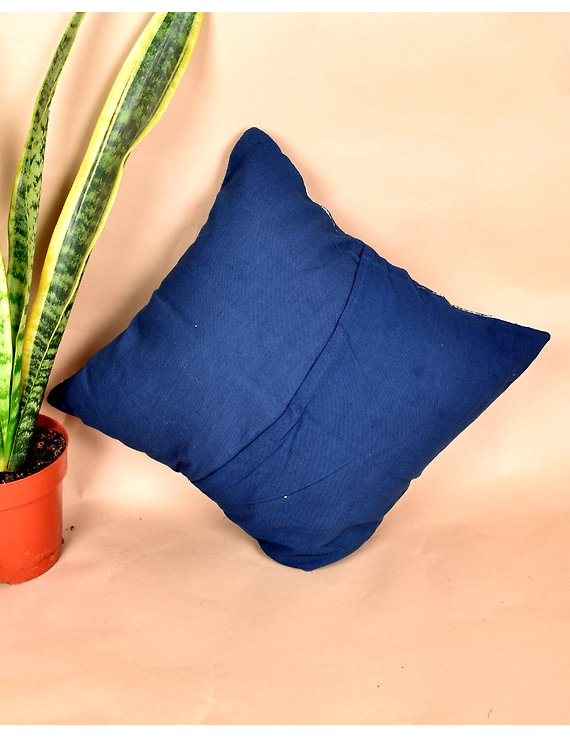 Indigo hand embroidered cushion cover : HCC18-3