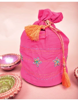 Pink Silk potli bag /  Potli Pouches For Wedding : MSP04-MSP03-sm